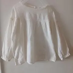 サンバレー　ガーゼ生地　格子柄 シャツブラウス　大きめＭサイズ