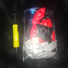 風船セット 赤 黒 銀 ポンプ付き
