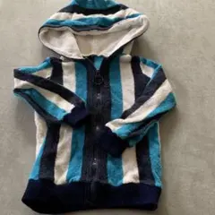 フード付きタオル地カーディガン