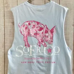 古着　タンクトップ　カットオフ　ノースリーブ プリント　アメカジ　ダサカワ