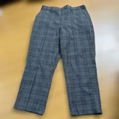 グレー系チェック柄カジュアルパンツ