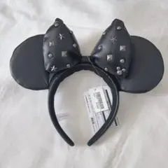 新品 ディズニー レザー風 スタッズ カチューシャ ミニー