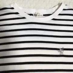 ジャバ　ストライプ 半袖Tシャツ ワンポイント刺繍