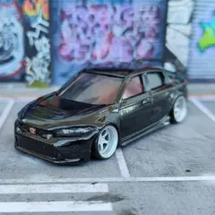 トミカ改造 ホンダ シビックタイプR マジョーラ紫 深リム☆ ホット