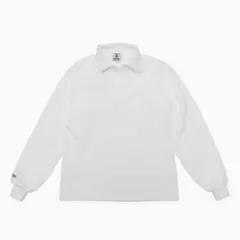 【未使用に近い】バーバリアン 白無地 Lサイズ ヘビーウェイト ラグビーシャツ