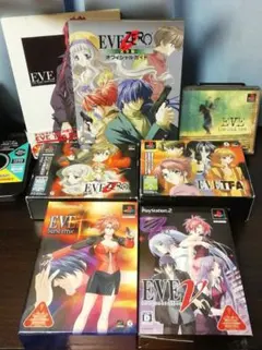 【PS・PS2】EVEシリーズ5本セット＋EVEZERO・EVETFAガイド付