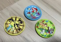 【中古品】ディズニー 刺繍 缶バッジ 3種