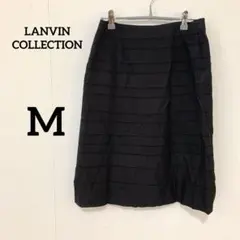 【LANVIN COLLECTION】フレアスカート ブラック 膝丈 サイズ38のサムネイル