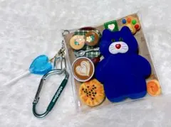 mojojojo ガチャ詰めポーチ　ガチャ詰めキーホルダー　青ネコNickey