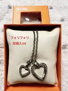 Folli Follie フォリフォリ ダブルハート ネックレス 即購入OK