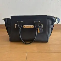 □ a1754【コーチ】スワッガー 2WAY ハンドバッグ ダークネイビー 