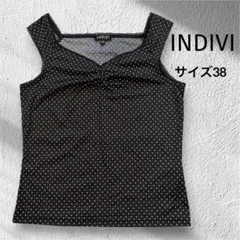 【INDIVI/インディビ】 美品✨ドット キャミソール ブラック サイズ38のサムネイル