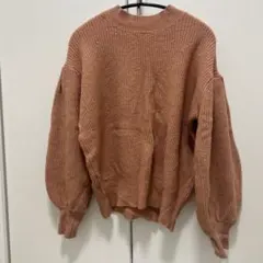 ROPE PICNIC パフスリーブ ピンク オレンジ　ニットセーター