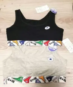 【新品】CONVERSE スポーツブラ 2枚セット グレー ブラック　Lサイズ