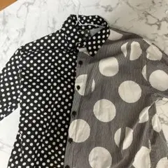 カフェ・トレフリ 長袖シャツ L ブラック/ホワイト