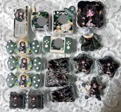 キャラクタービーズ sp 濃緑 17個セット① 浮き彫り