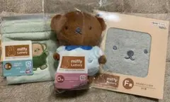 タイトーくじミッフィー＆ボリス　D賞マスコットバッチE賞巾着ポーチ　F賞ハンカチ