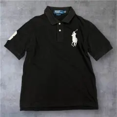 【希少】90s ポロラルフローレン ビッグポニー ポロシャツ 黒 ナンバリング3