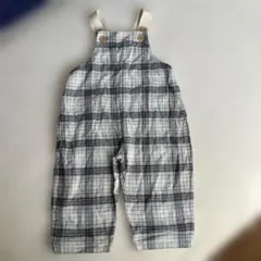 futafuta チェック柄 サロペット 80cm