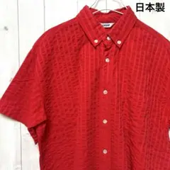 Vintage used 80s 90s 70年代　日本製　半袖　シャツ　赤