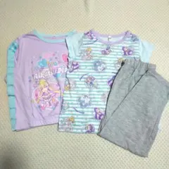 光る　パジャマ　薄手　長袖　半袖　120　アイカツ　セット