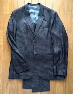 H&M　メンズ　セットアップスーツ　ジャガード織り