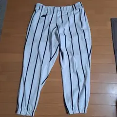 ストライプ ユニフォームパンツ ホワイト/ネイビー　ミズノ