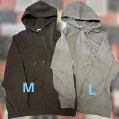 GU✩オーバーサイズスウェットプルパーカ　裏起毛2色まとめ売り　ブラウン　グレー