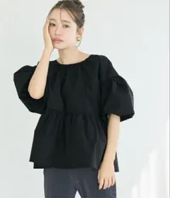 パリフワバックリボンブラウス　ブラックのサムネイル