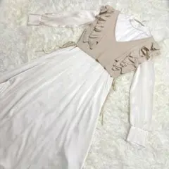 CELFORD フリルワンピース 38 アイボリー 上品 人気