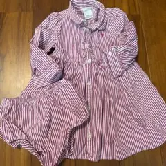 Ralph Lauren ストライプ ワンピース 80cm 12m パープル　紫