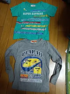 電車デザイン Tシャツ 2枚セット（一枚長袖）