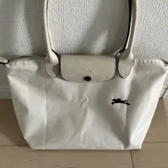 ロンシャン トートバッグ ハンドバッグ ナイロン ホワイトMサイズ