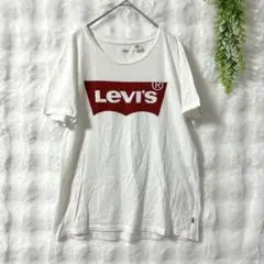 【リーバイス】Tシャツ/ロゴプリント/コットン/M/白/半袖