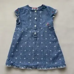 mikihouse ミキハウスデニム　刺繍ワンピース 90