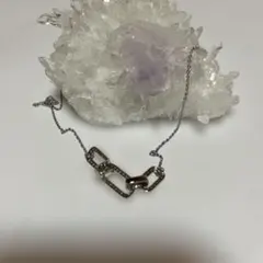 クリスタルストーン付きリンクチェーンネックレス