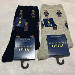POLO クマデザイン ソックス 2足セット 23-25cm