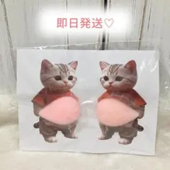 ねこ 猫 ネコ おなかぷくぷくシール 3Dシール お腹ぷにぷにシール 2匹