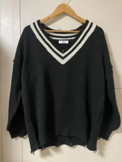 WEGO ダメージセーター　ブラック　黒