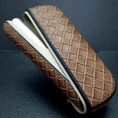 ● アイコス イルマ i ケース iqos iluma 用 編み目 茶K