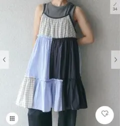 KBF パッチワークミニキャミワンピース