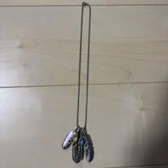 羽根モチーフ ネックレス ターコイズ付き