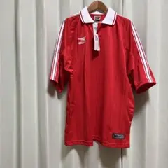 【新品未使用】ペナルティ　PENALTY 赤×ホワイト半袖サッカーシャツ Lのサムネイル