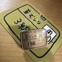 ちいかわ　うさぎ　草むしり検定3級ピンズとカード