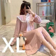 【51-1】ピンク・ナイトウェアルームウェア・ネグリジェ ・XL