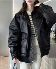 クラシカルエルフ フェイクレザージャケット 黒 Mサイズ