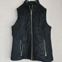 MARC NEW YORK マークニューヨーク 中綿ベスト L レオパード柄 黒