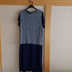 ノースリーブストライプワンピース