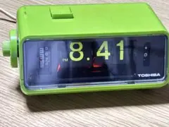 【動作正常】TOSHIBA 緑色デジタル置時計　パタパタ時計 TCM-953