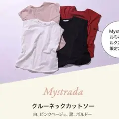 Mystrada ノベルティ クルーネックカットソー 白